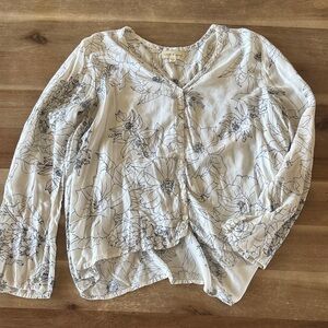 CLOTH & STONE - Daltry Button Down Bell Sleeve Top Off-White